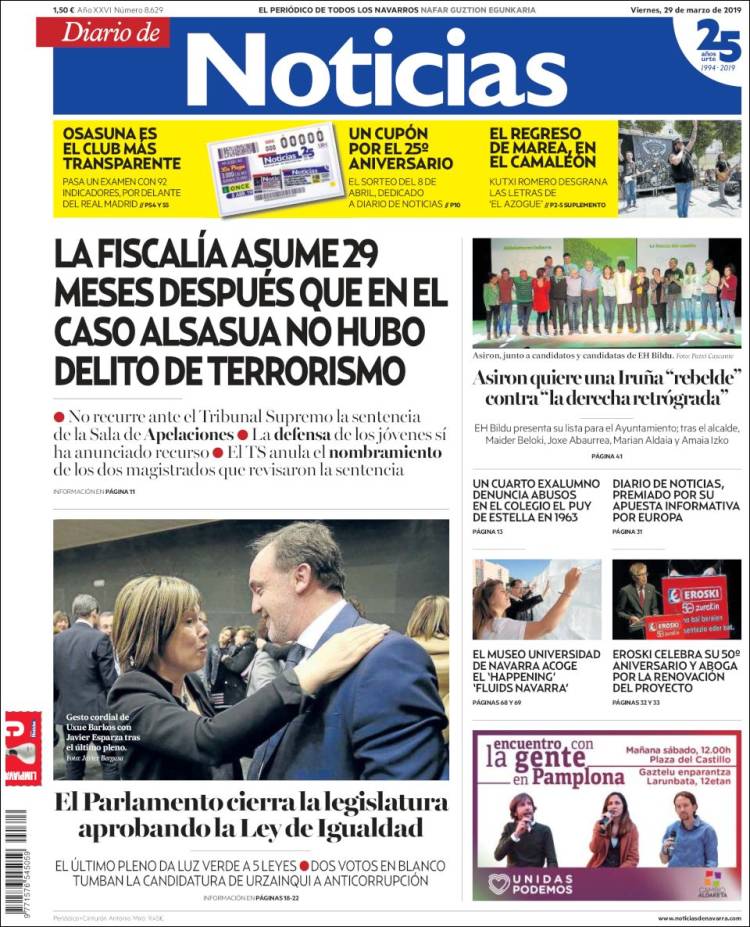 Portada de Noticias de Navarra (Espa&ntilde;a)