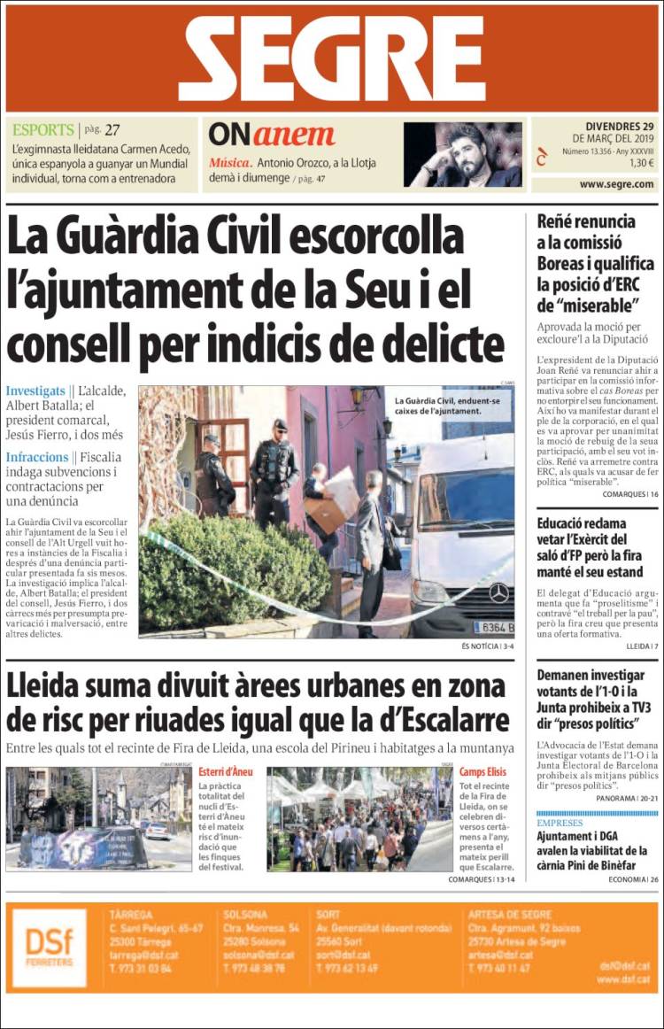 Portada de Segre (Espa&ntilde;a)