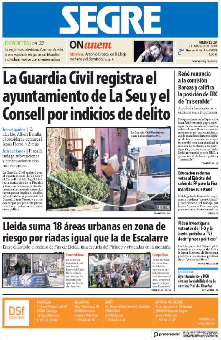 Portada de Segre  (Espa&ntilde;a)