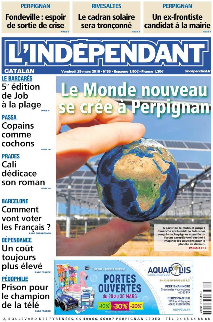 Portada de Le Indépendant (Francia)