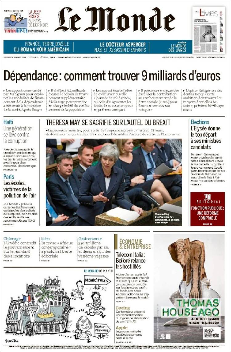 Portada de Le Monde (Francia)