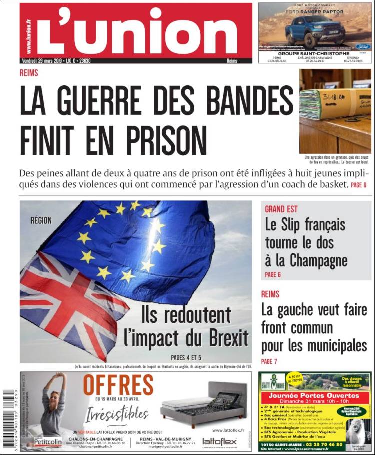 Portada de L'Union (Francia)