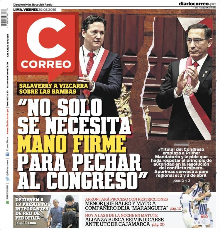 Portada de Diario Correo (Per&uacute;)