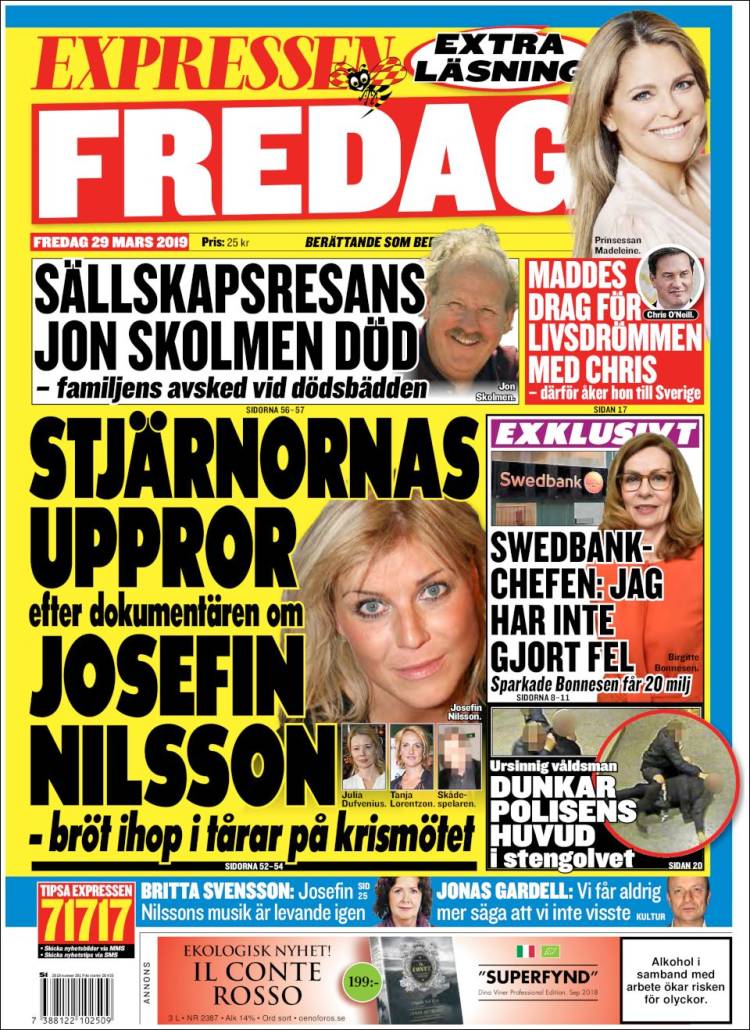 Portada de Expressen (Suecia)