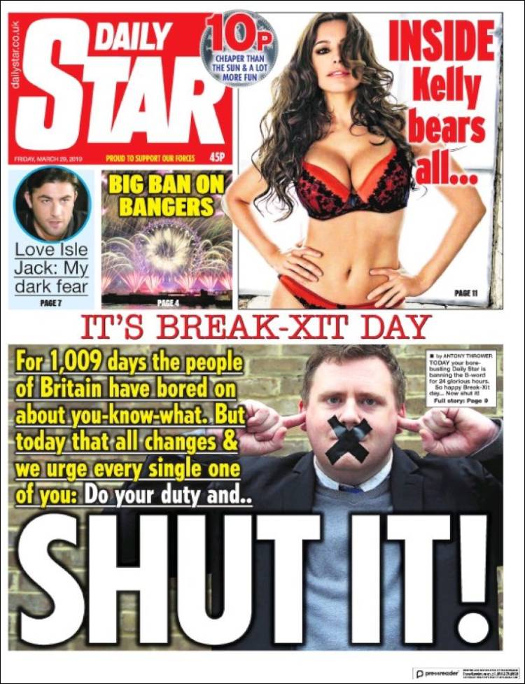 Portada de Daily Star (Reino Unido)