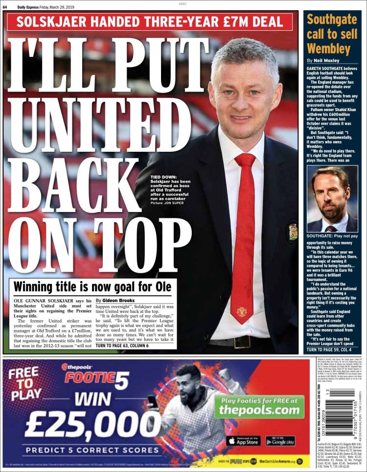 Portada de Express Sport (Reino Unido)