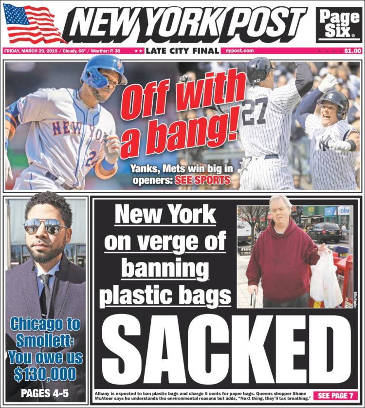 Portada de New York Post (USA)