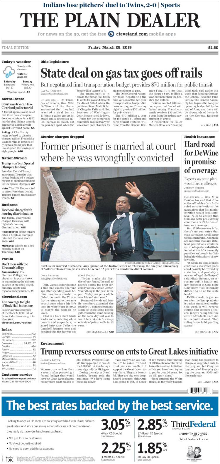 Portada de The Plain Dealer (USA)