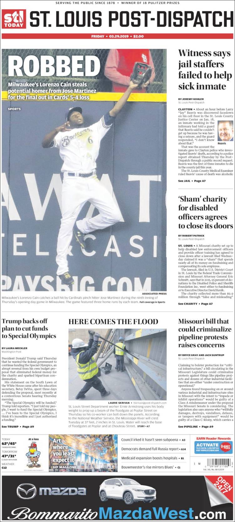 Portada de St. Louis Post-Dispatch (USA)