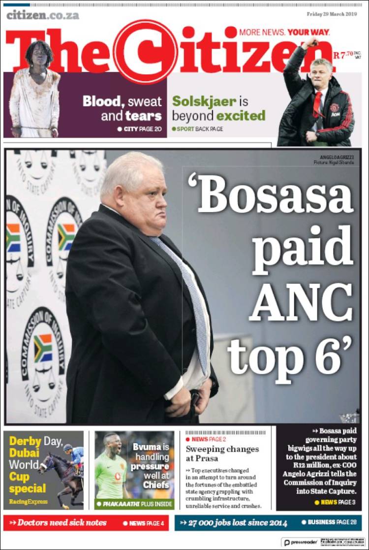 Portada de The Citizen (Sud&aacute;frica)