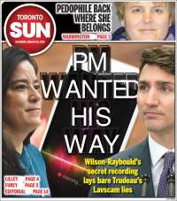 Portada de The Toronto Sun (Canadá)