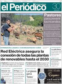 Portada de El Periódico de Extremadura (España)