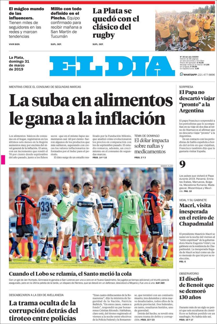 Portada de El Día de la Plata (Argentina)