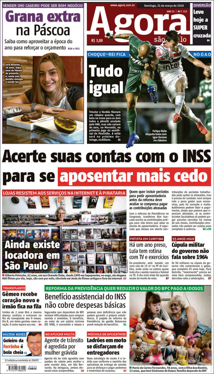 Portada de Agora São Paulo (Brasil)