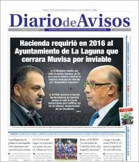 Portada de Diarios de Avisos (España)