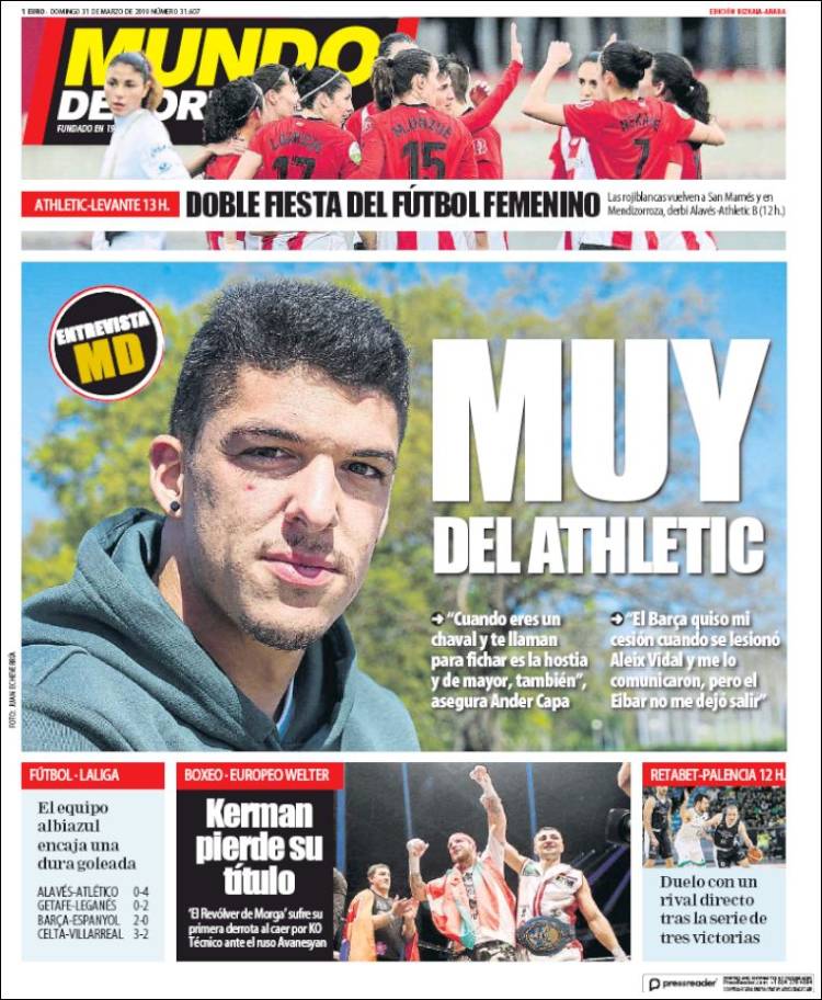 Portada de Mundo Deportivo Bizkaia (España)