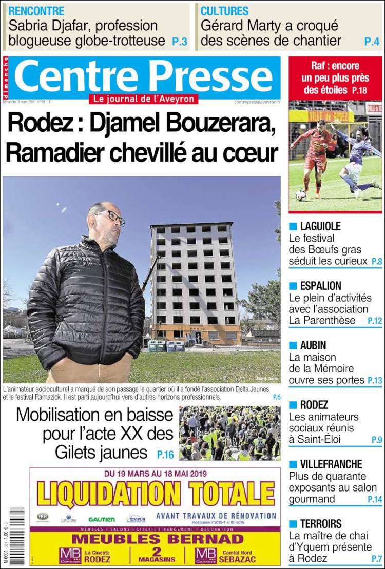 Portada de Centre Presse (Francia)