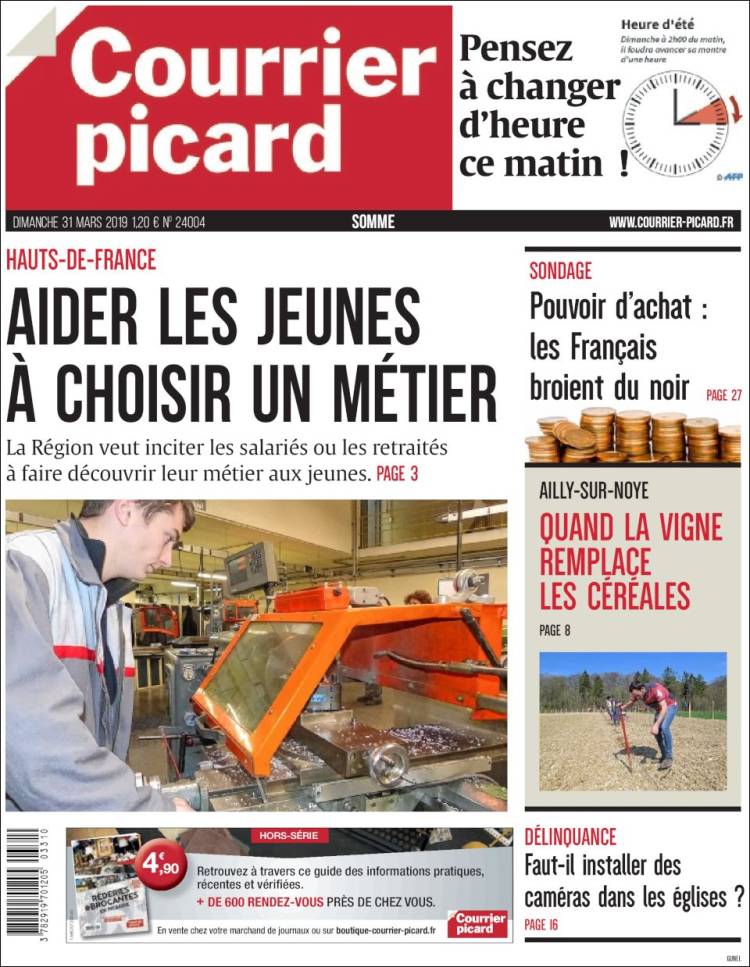 Portada de Courrier Picard (Francia)