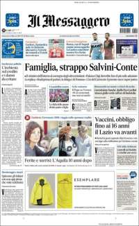 Portada de Il Messaggero (Italia)