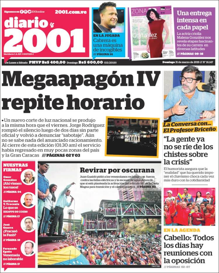 Portada de 2001 - Dosmiluno (Venezuela)