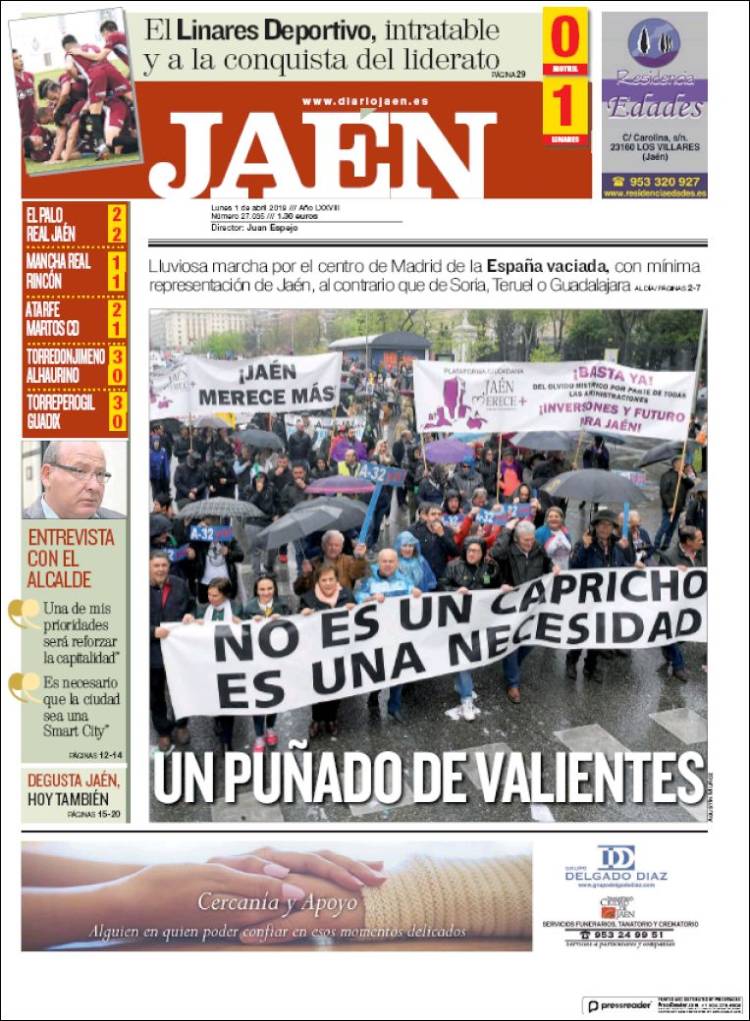 Portada de Diario Jaén (Spain)