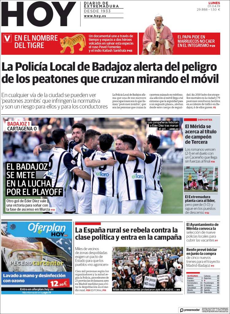 Portada de Hoy - Badajoz (España)