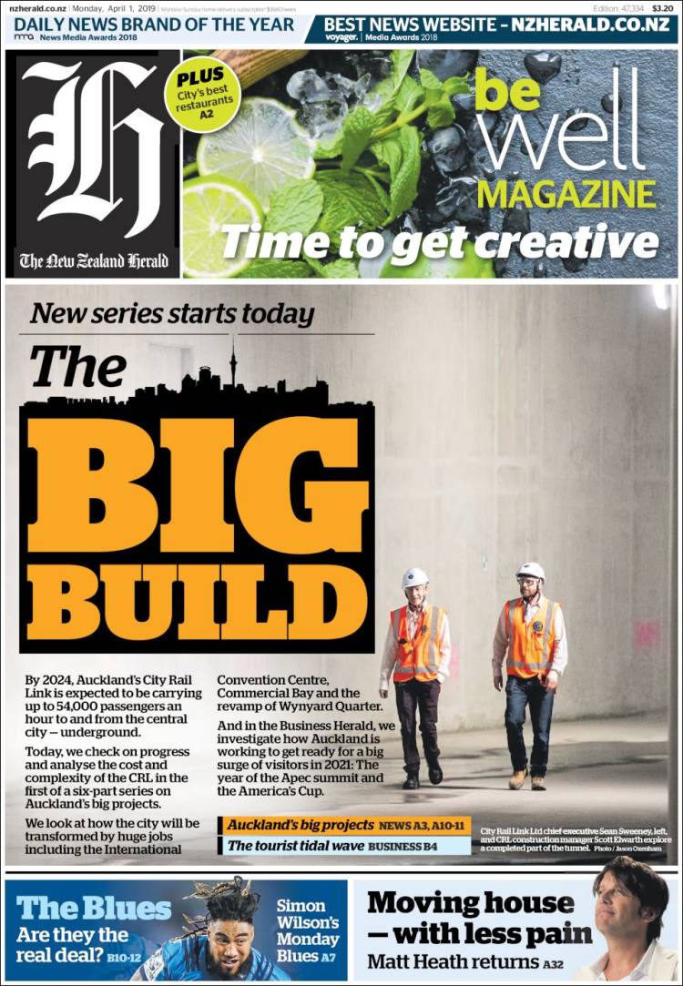 Portada de The New Zealand Herald (Nueva Zelanda)