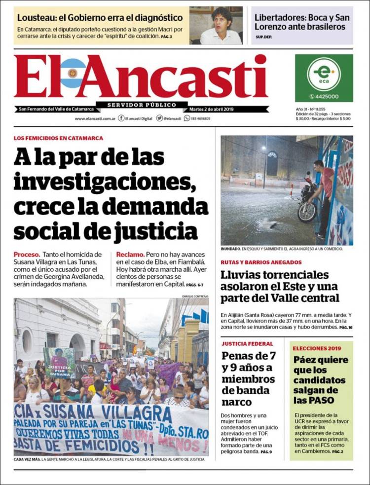 Portada de El Ancasti (Argentina)