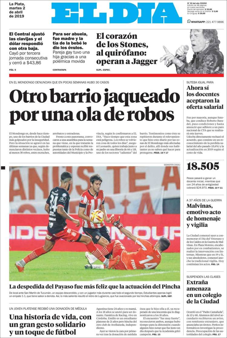 Portada de El Día de la Plata (Argentina)