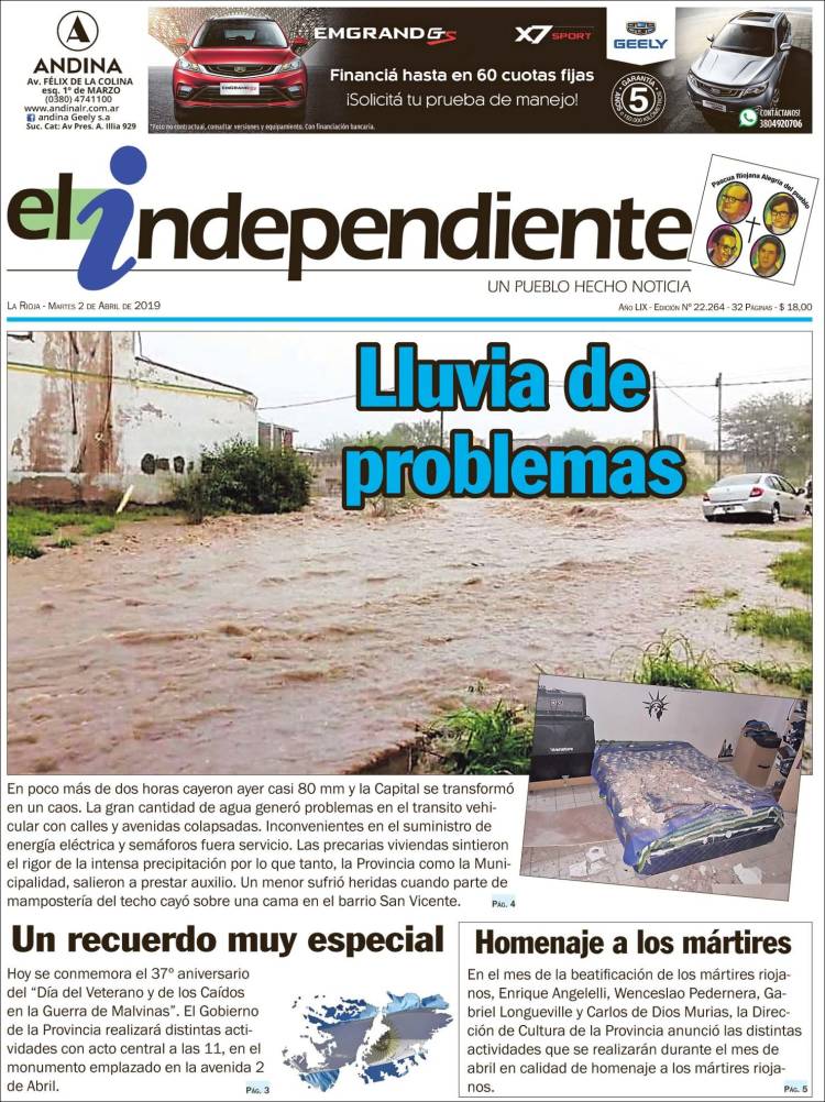 Portada de El Independiente (Argentina)