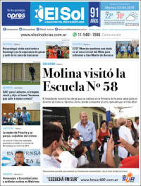 Portada de Diario El Sol (Argentina)