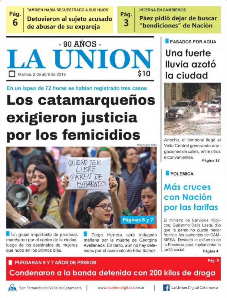 Portada de La Unión (Argentina)