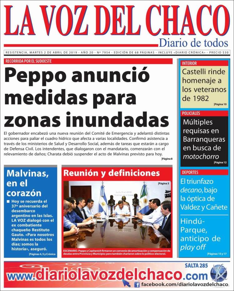 Portada de La Voz del Chaco (Argentina)