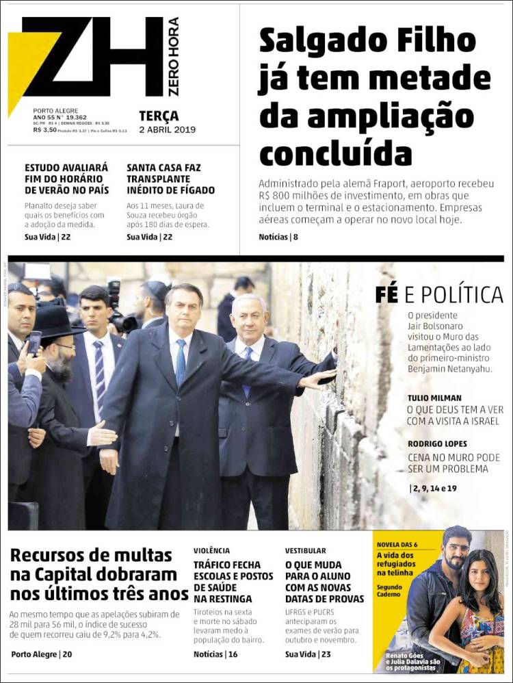 Portada de Zero Hora (Brasil)