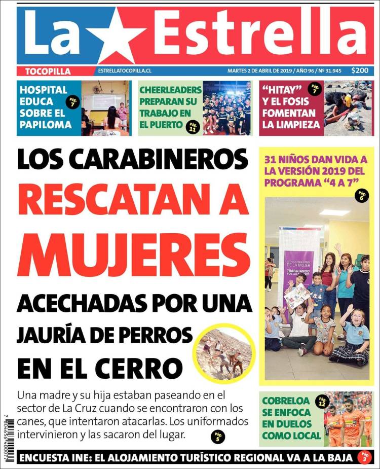 Portada de La Estrella de Tocopilla (Chile)