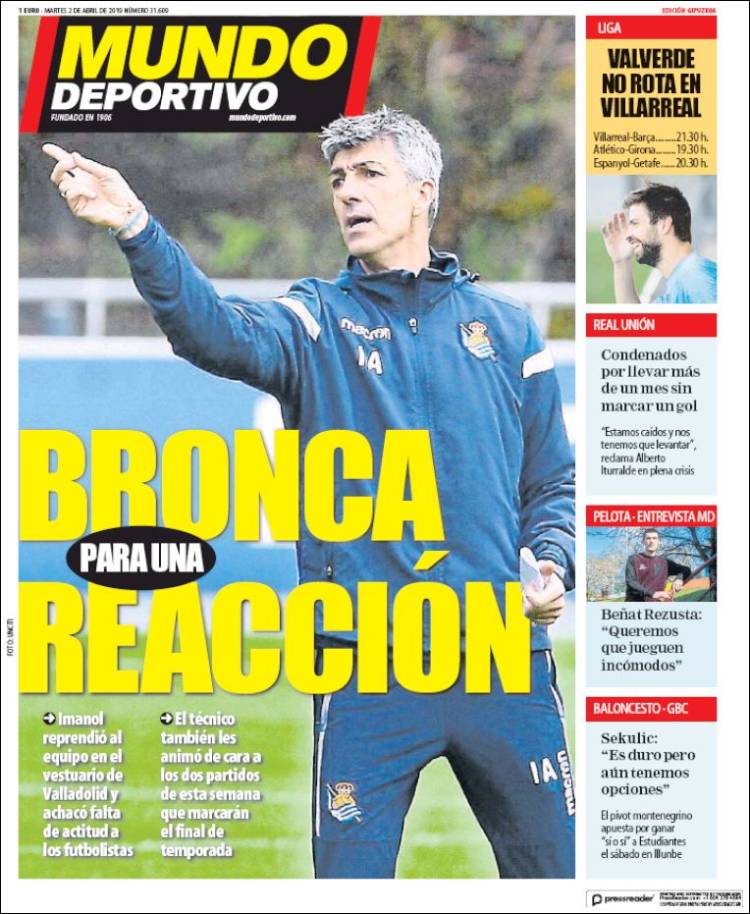 Portada de Mundo Deportivo Gipuzkoa (Espa&ntilde;a)