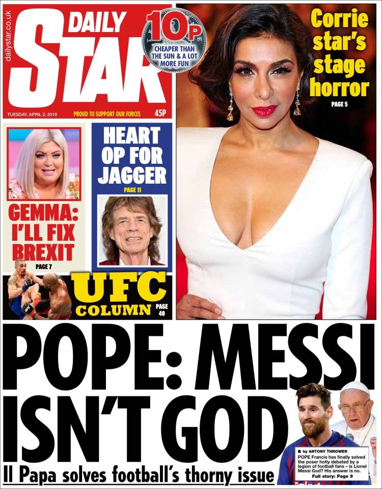Portada de Daily Star (Reino Unido)