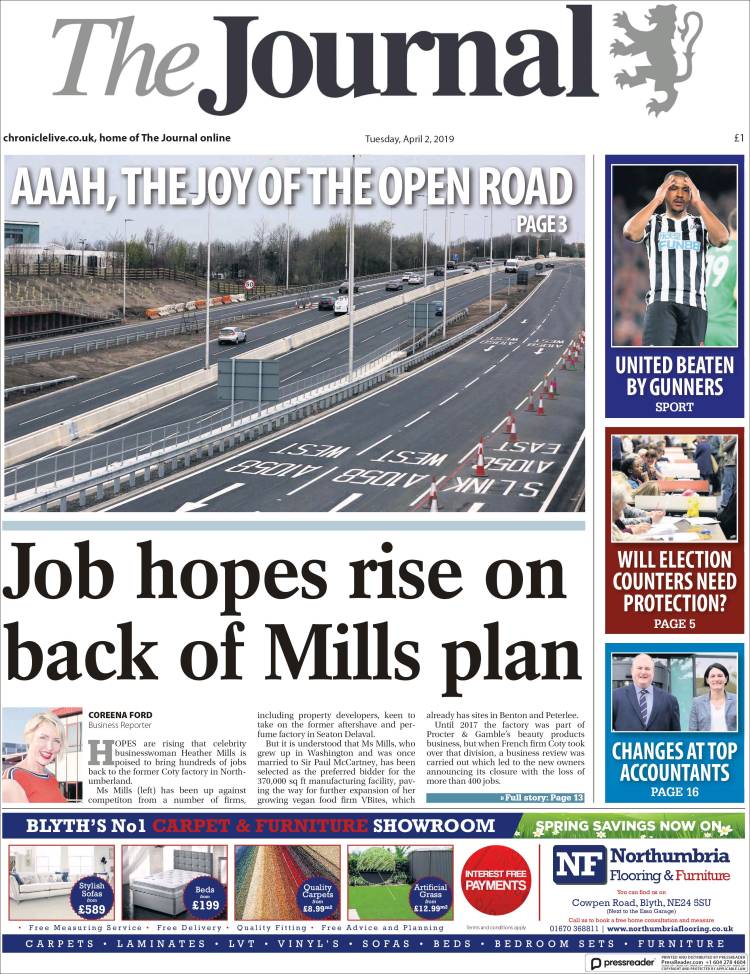 Portada de The Journal (Reino Unido)