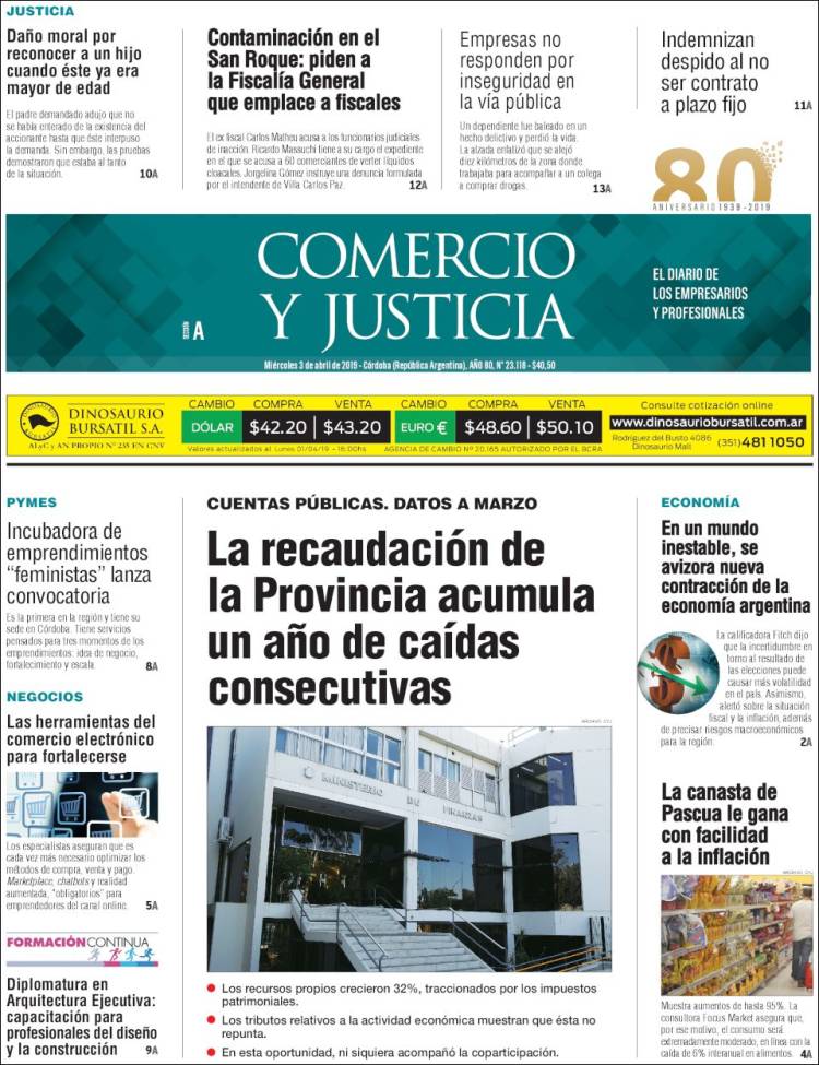 Portada de Comercio y Justicia (Argentina)