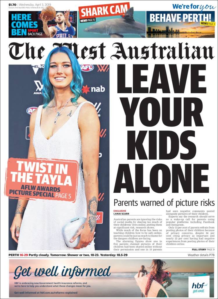 Portada de The West Australian (Australia)