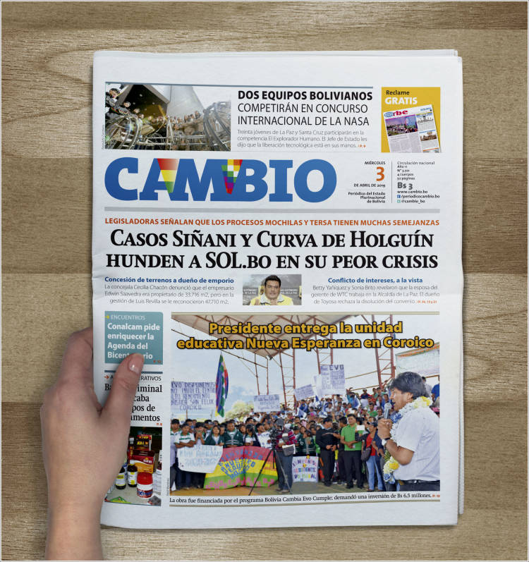 Portada de Cambio (Bolivia)