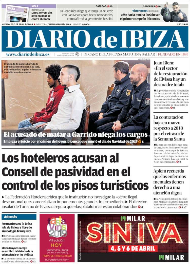 Portada de Diario de Ibiza (España)