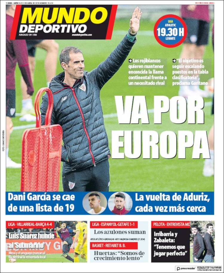 Portada de Mundo Deportivo Bizkaia (España)