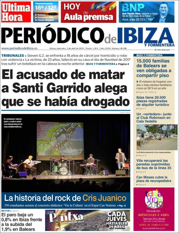 Portada de Periódico de Ibiza (Spain)