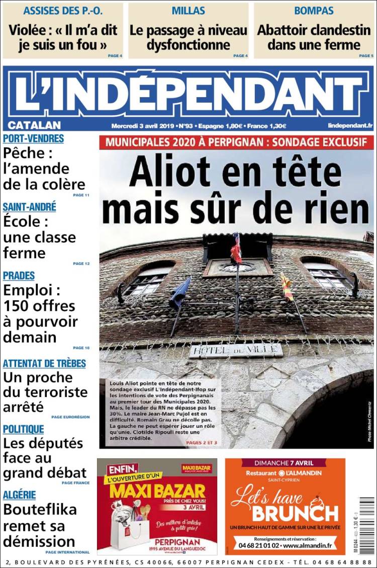 Portada de Le Indépendant (Francia)
