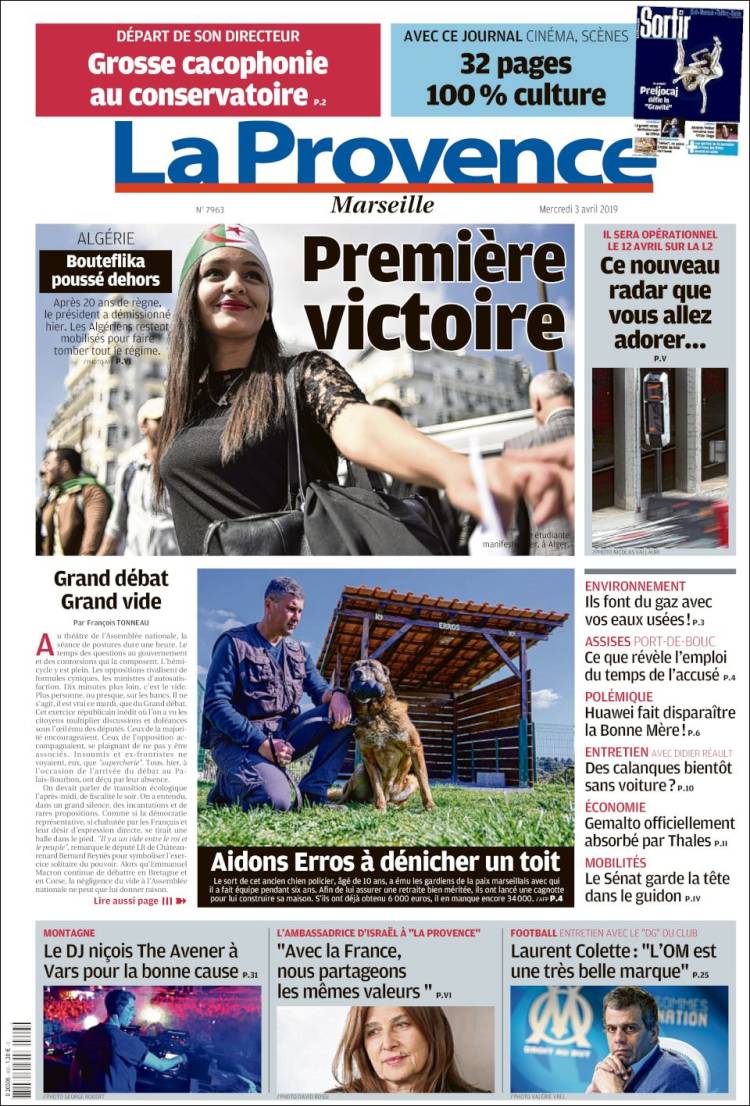 Portada de La Provence (Francia)