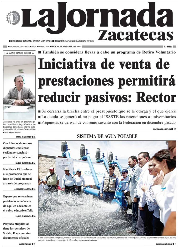 Portada de Jornada de Zacatecas (M&eacute;xico)