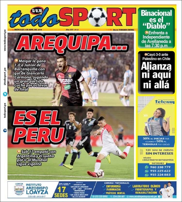 Portada de TodoSport (Peru)