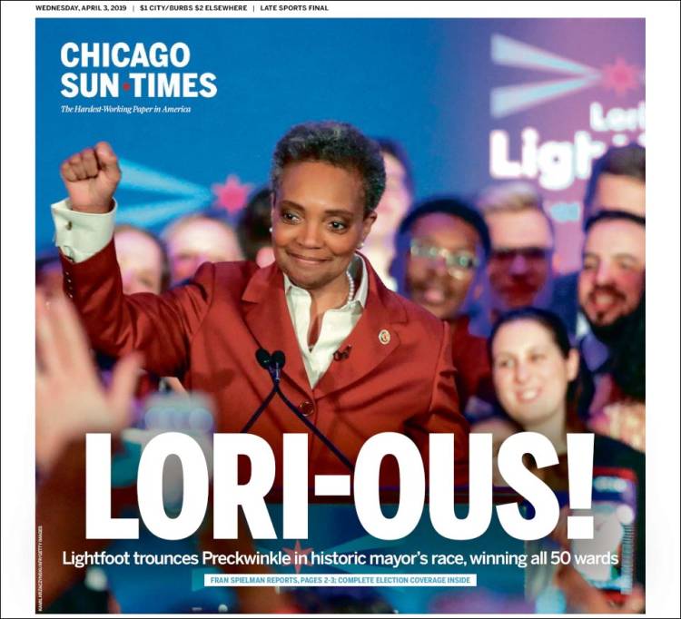 Portada de Chicago Sun-Times (USA)