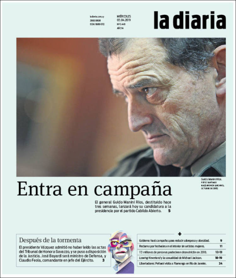 Portada de La Diaria (Uruguay)